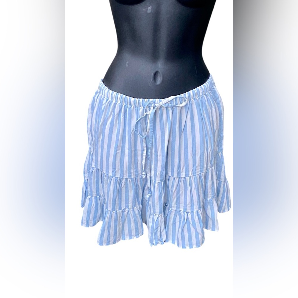 American Eagle Skirt Light Blue and White Striped